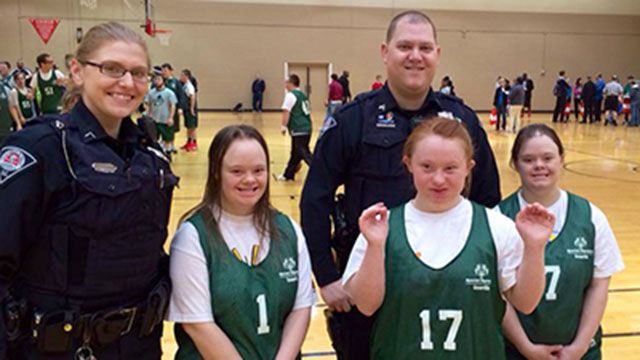 Officers cheered on the team at the Special Olympics basketball game (Source: Greenville Police Dept. website)