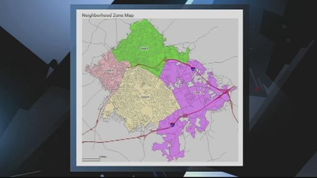 Greenville Police Department zones. (Jan 30, 2017 FOX Carolina)