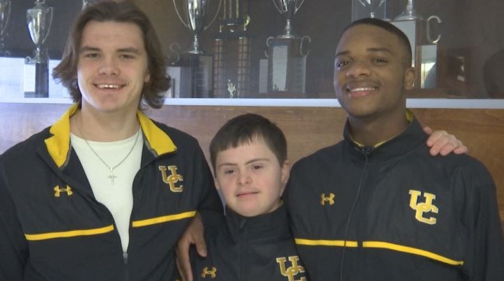Chandler Austin with Teammates. (Jan 30, 2017 FOX Carolina)