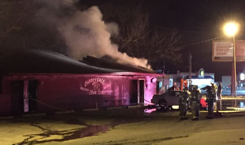 Cherrydale Cigar Club building fire (FOX Carolina/ Jan. 26, 2018)