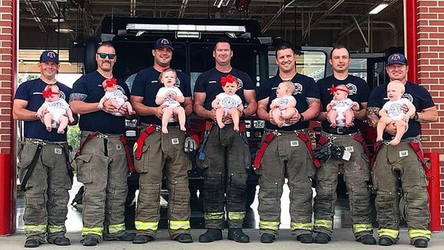 In just over a year, 7 firefighters at same department all welcome new babies