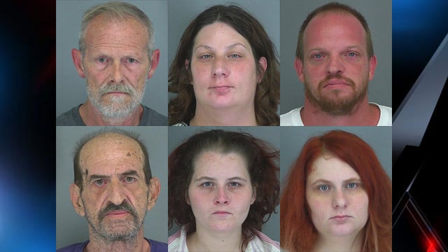 From top-left to bottom-right: Aaron Dodson, Karen Dunbar, Andy Dunbar, David Hayes, Brianna Henderson and Cherie Toney. Not pictured: Cindy Cox. (Source: Spartanburg Co. Detention Center)